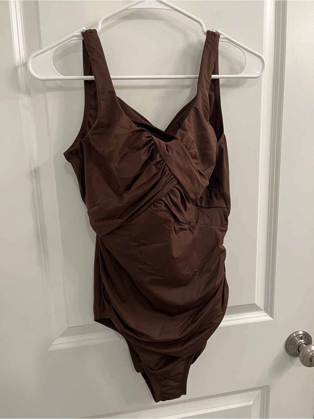 Lands' End Brown One-Piece Swimsuit with Built-In Bra